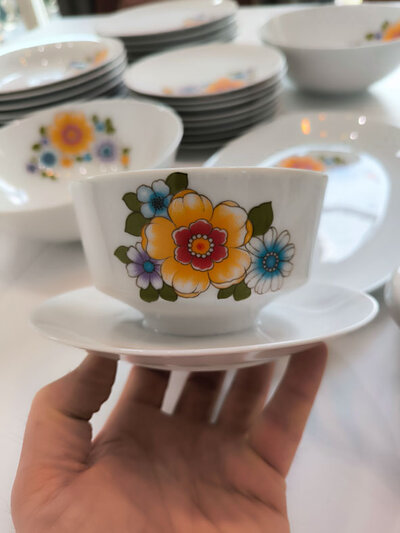 Service complet vintage en porcelaine 8 personnes assiettes plats soupière saucière Mitterteich