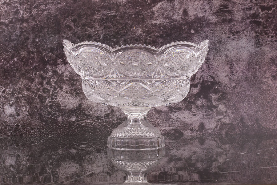 Grande coupe en cristal sur pied