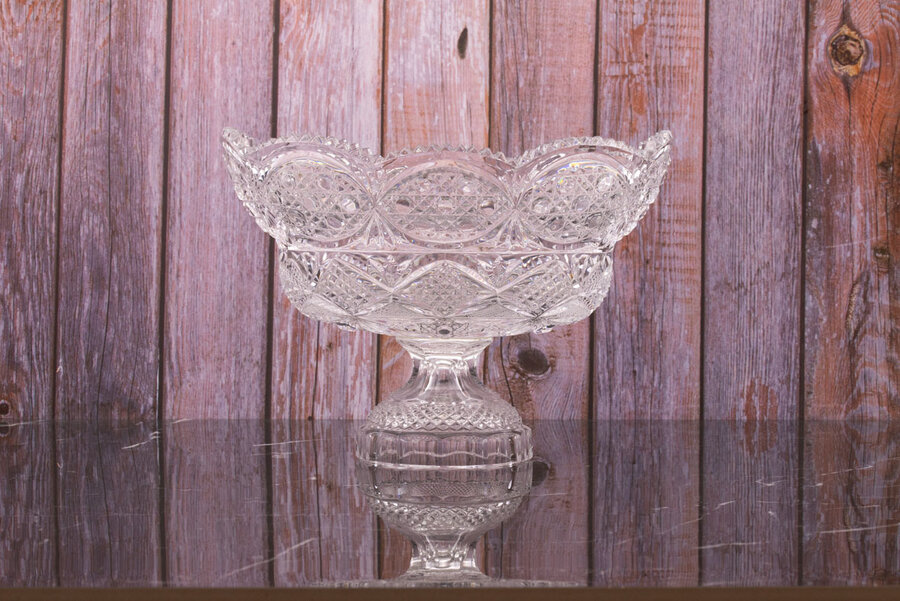Grande coupe en cristal sur pied