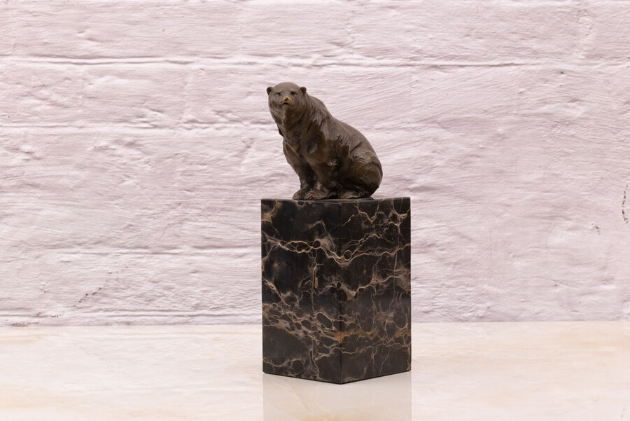 Sculpture en bronze ours polaire Milo