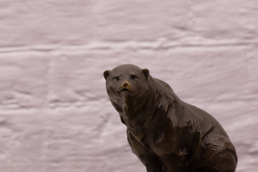 Sculpture en bronze ours polaire Milo
