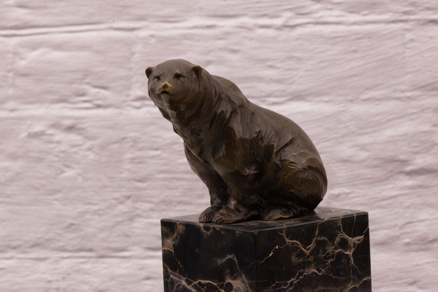 Sculpture en bronze ours polaire Milo