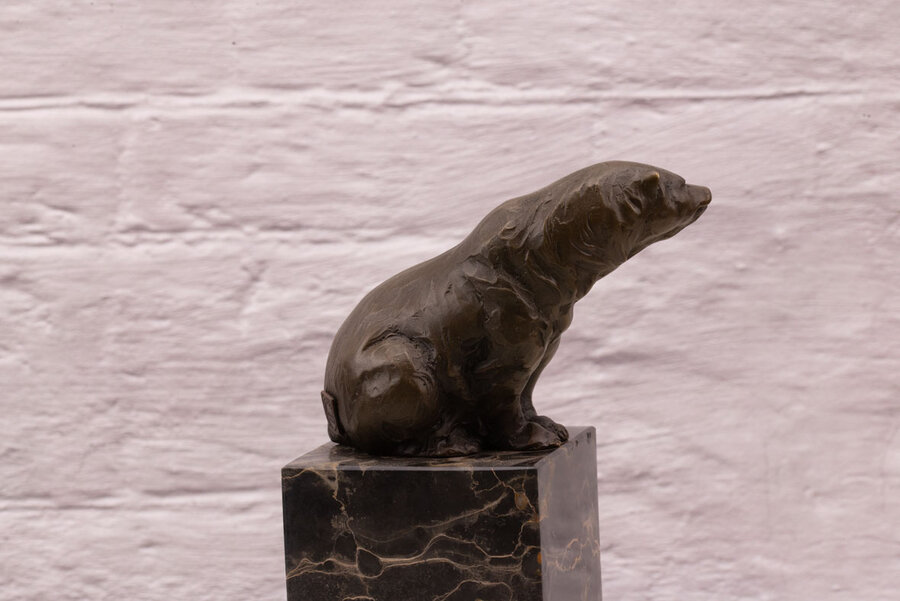 Sculpture en bronze ours polaire Milo