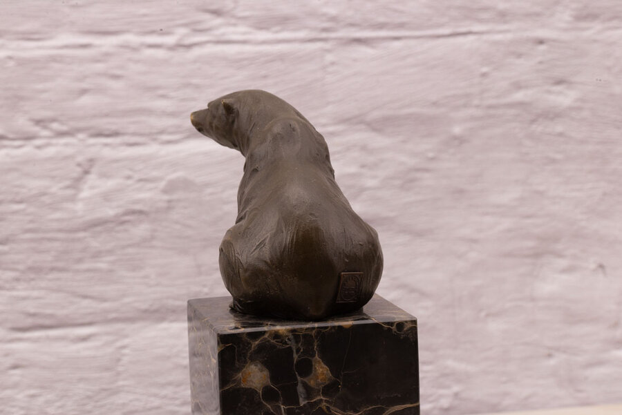 Sculpture en bronze ours polaire Milo