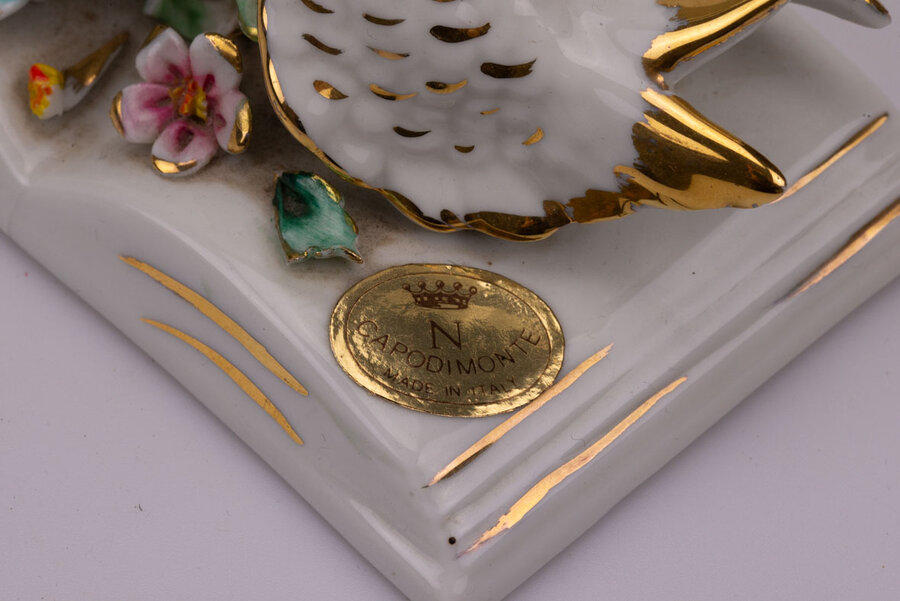 Couple de cygnes en porcelaine