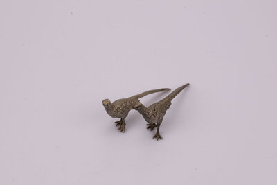 2 petits faisans de déco de table 