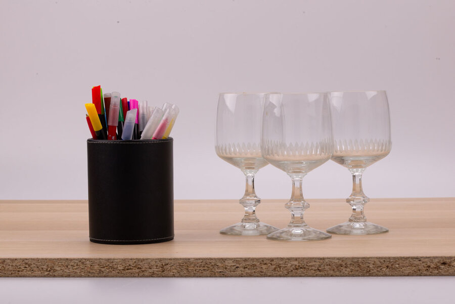 5 grands verres à vin ou à eau, contenance de 23 cl