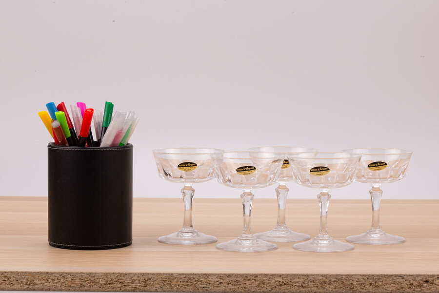 5 petits verres en cristal d'Arques