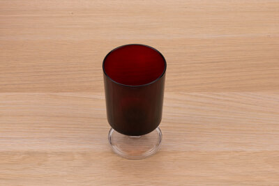 5 verres en verre  rouge bordeaux fabriqués en France 