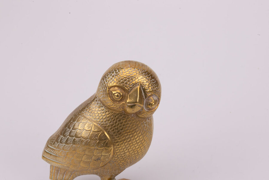 Figurine chouette d'Athena en laiton