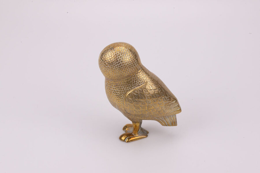 Figurine chouette d'Athena en laiton