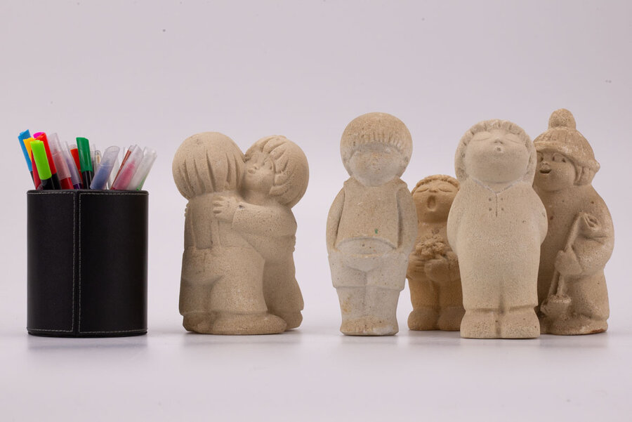 Lot de 5 figurines en grès Marbell StoneArt