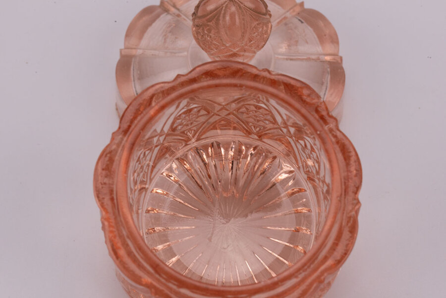 Pot rose en verre avec couvercle
