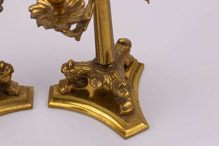 Candélabre bronze ancien à 4 lumières