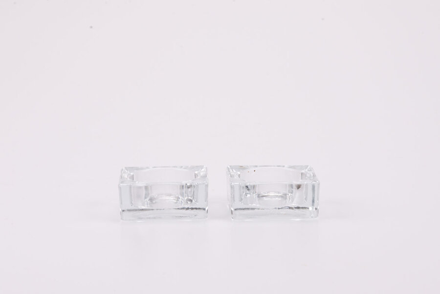 Bougeoir en verre en carré