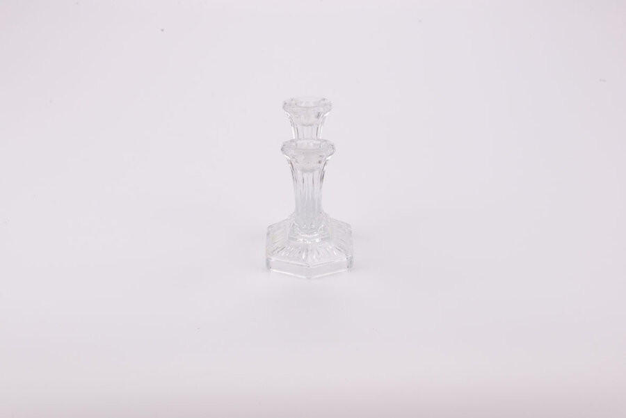 Double bougeoir esthétique en verre cristallin