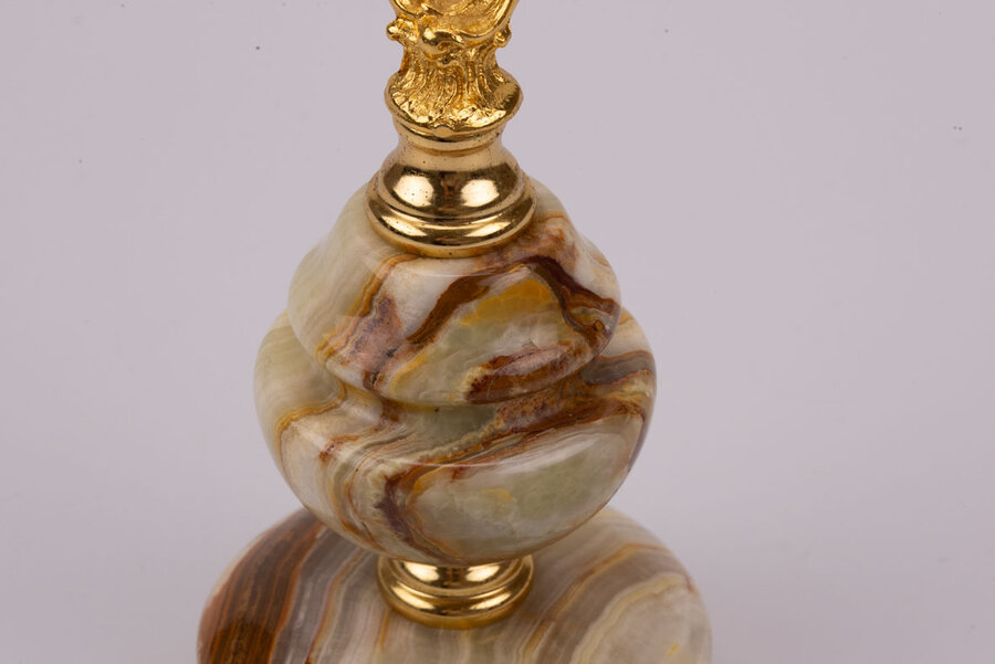 Chandelier laiton et marbre vintage exceptionnel 