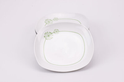 Set de 2 assiettes à dessert vintage en porcelaine de la manufacture Porcellane Toscana