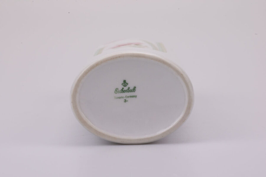 Vase soliflore vintage en porcelaine de la manufacture Eschenbach avec un motif de fleur