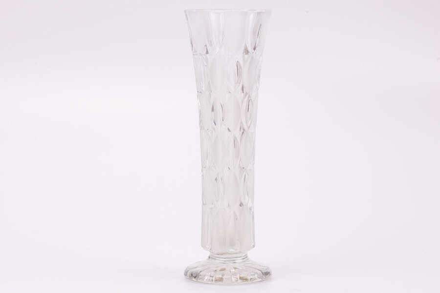 Vase en cristal vintage et allongé pour petits bouquets