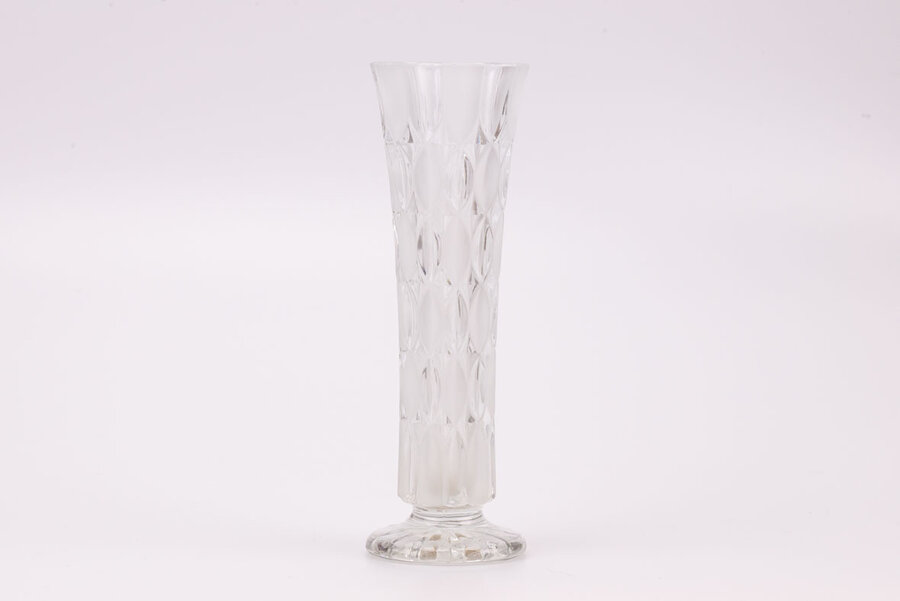 Vase vintage en cristal et allongé pour petits bouquets