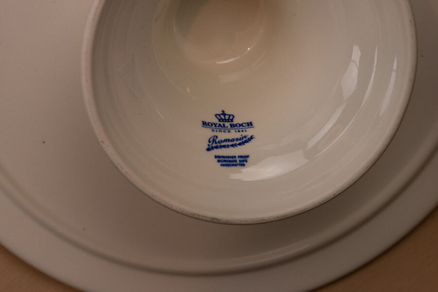 Présentoir à gâteau en faïence Royal Boch collection Romarin