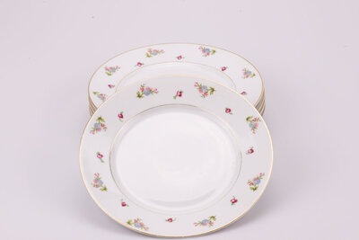 Set de 6 assiettes plate vintage en porcelaine de chez Cerabel de Baudour