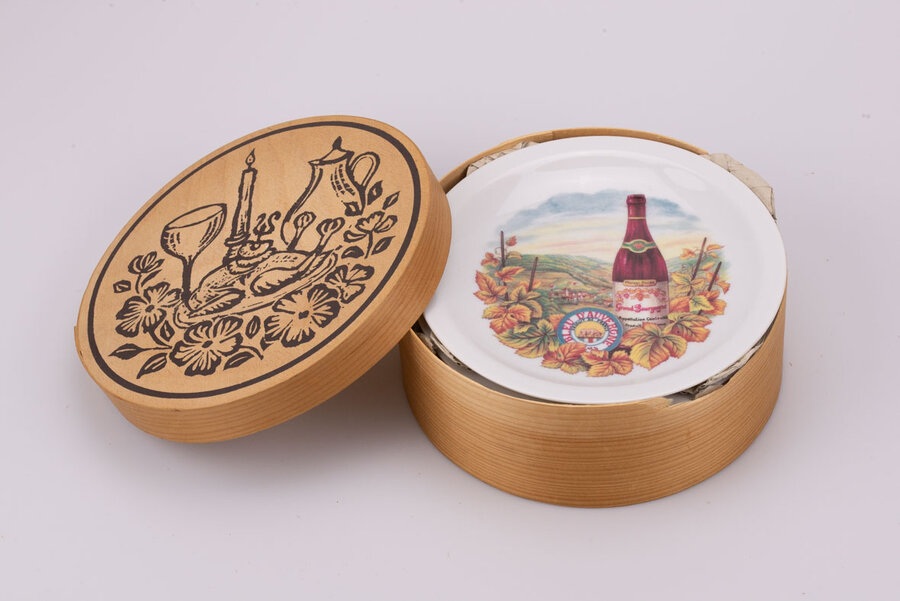 Assiettes à fromage vintage en faïence Bareuter Bavaria dans la boîte d'origine