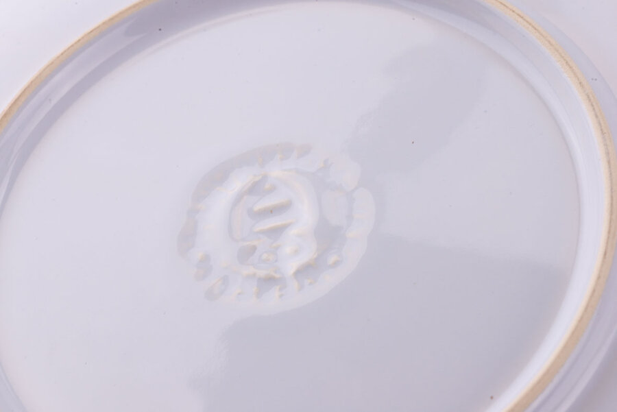 Set d'assiettes à fromage vintage en porcelaine signées