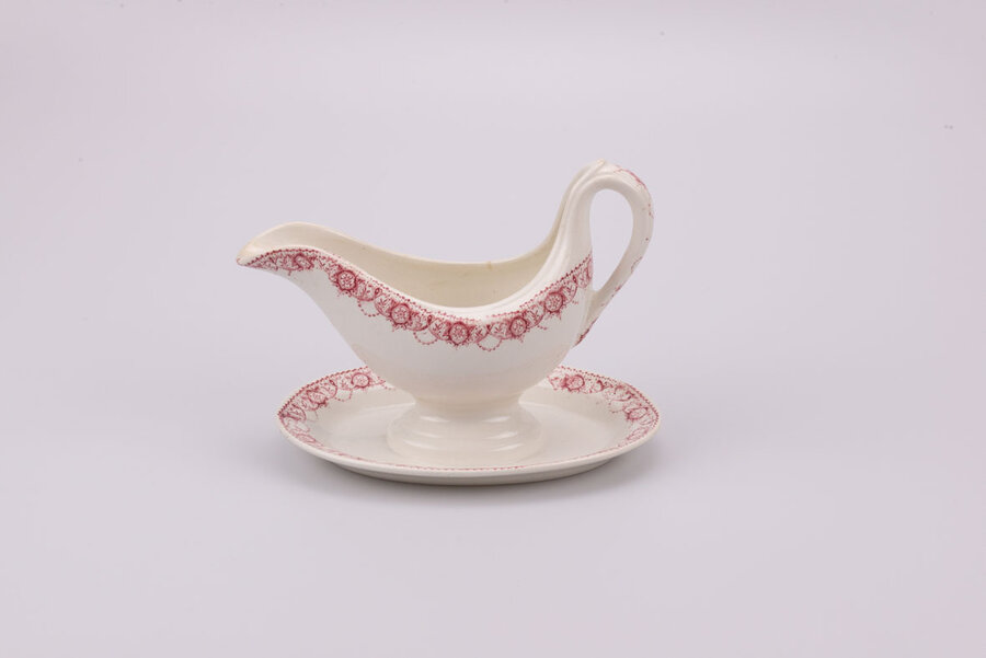 Saucière vintage en faïence de chez Boch Frères collection Ramona