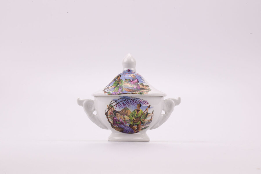 Bol à thé asiatique vintage en porcelaine de chez Couleuvre