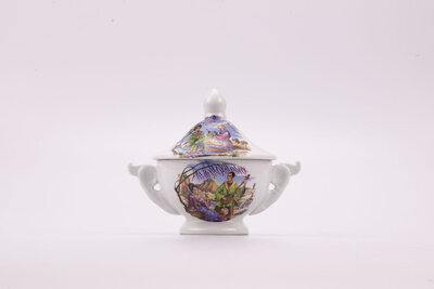 Bol à thé asiatique vintage en porcelaine de chez Couleuvre