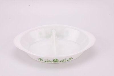 Plat de cuisson Glasbake en opaline avec 2 compartiments 