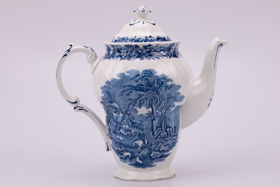 Théière vintage complet en porcelaine de Booths British Scenery