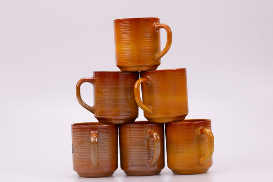 Mugs vintage en verre trempé Arcopal Volcan