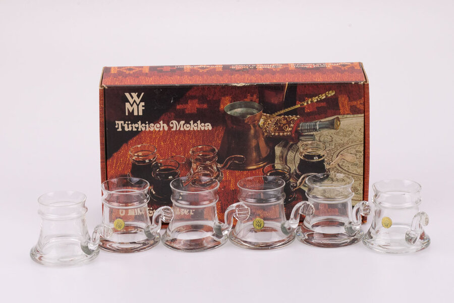 Boite de verres à mokka vintage en verre de WMF
