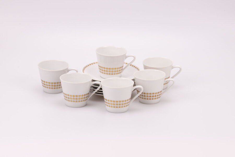 6 Tasses à café et sous-tasses vintage en porcelaine de Bavaria