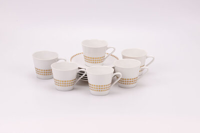 6 Tasses à café et sous-tasses vintage en porcelaine de Bavaria
