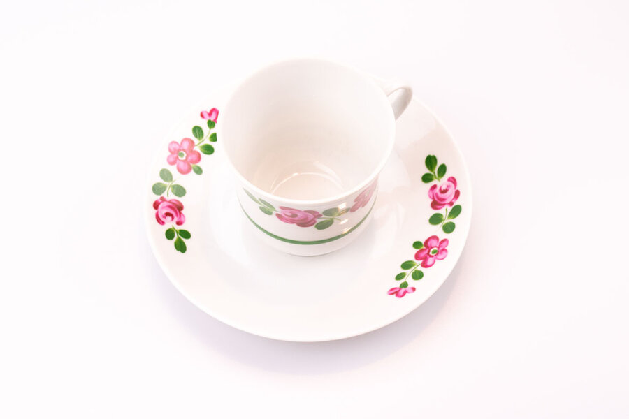 Tasse à café et sous-tasse vintage en porcelaine de chez Winterling Bavaria