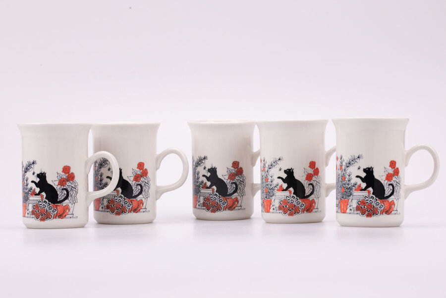 5 Mug rétro porcelaine Churchill 