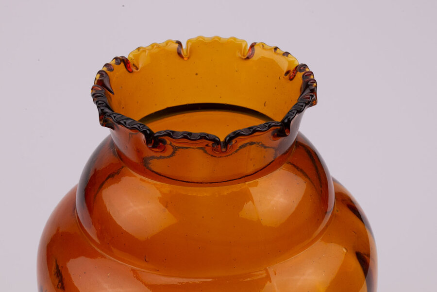 Vase vintage ambre orange