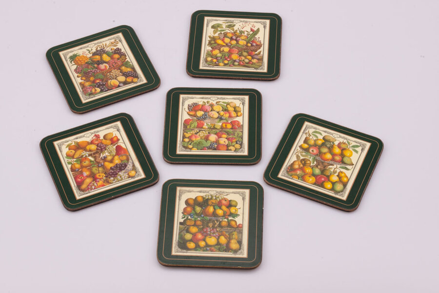 6 sous-verres d'une ancienne collection de la marque Pimpernel de la célèbre entreprise anglaise Portmeirion