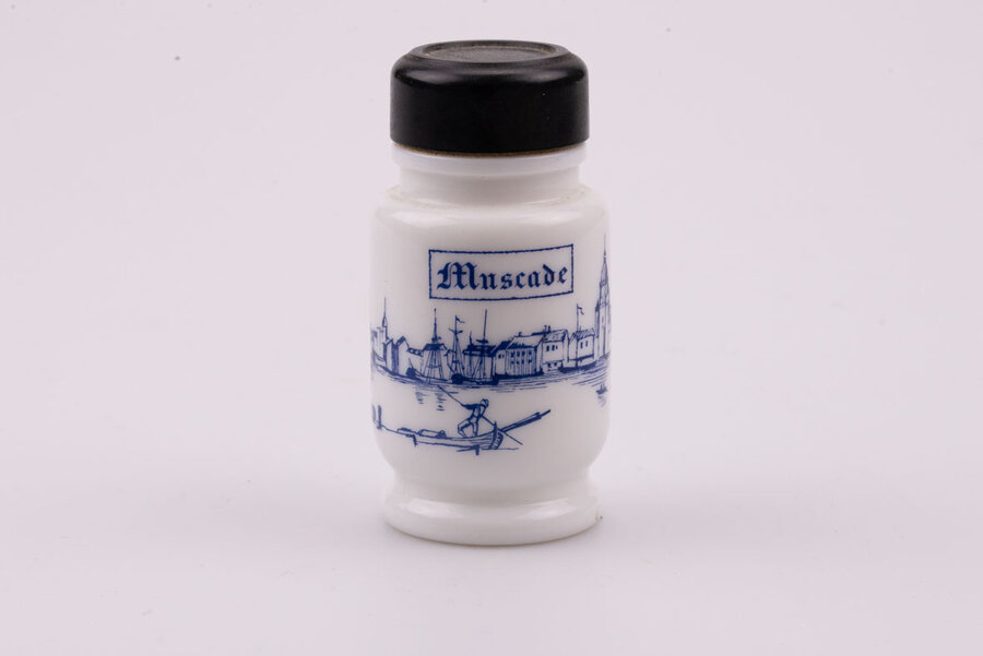 Pot à épices (muscade) vintage avec décor maritime
