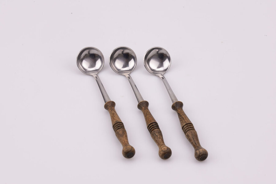 Lot de 3 cuillères à fondue en acier inoxydable de la marque Beka vendue dans leur boite d'origine