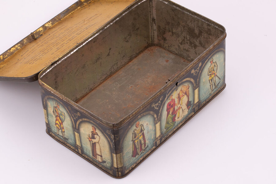 Boîte ancienne en métal, biscuits (coffret)