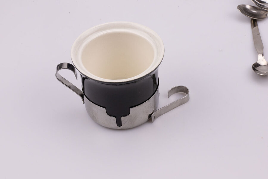 Service à café 6 personnes Porcelaine et métal