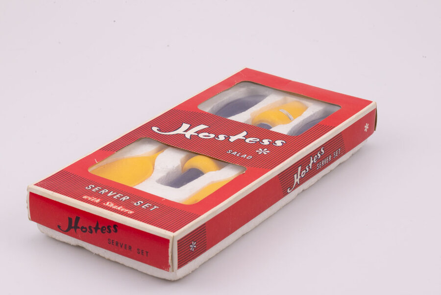 Set jaune en plastique pour assaisonner les salades imaginaires de vos enfants