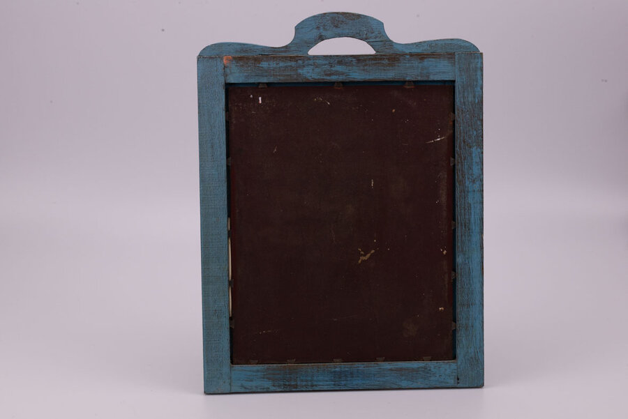 Cadre en bois bleu avec miroir