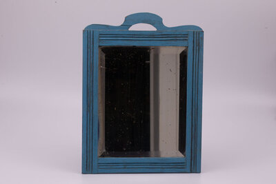 Cadre en bois bleu avec miroir