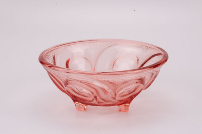  saladier en verre dépression rose